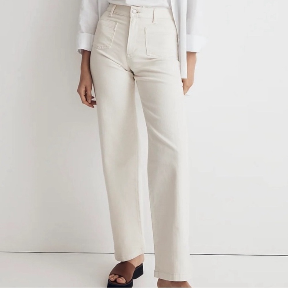 Madewell The Perfect Vintage Wide-Leg Jean Size 33 Cream Vintage Canvas